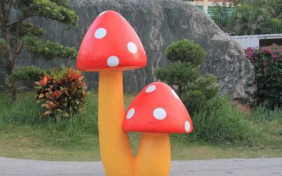 仿真植物蘑菇游樂園玻璃鋼卡通戶外擺件